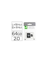 TARJETA MEMORIA 64GB Q-CON. SD MICRO FLASH CLASE 10 ADAPTADOR 2
