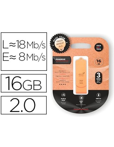 MEMORIA USB TECH ONE TECH ECOTECH BIODEGRADABLE 16GB USB 2.0