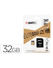 MEMORIA SD MICRO EMTEC CLASS 10 GOLD ADAPTADOR 32GB