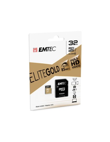 MEMORIA SD MICRO EMTEC CLASS 10 GOLD ADAPTADOR 32GB
