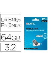 MEMORIA EMTEC USB 3.2 DUAL MOBILE & GO TYPE-C /USB 64GB