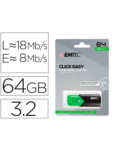 MEMORIA EMTEC USB 3.2 CLICK EASY 64GB VE.