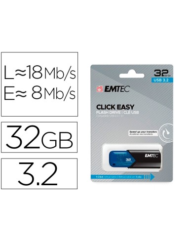 MEMORIA EMTEC USB 3.2 CLICK EASY 32GB AZ.