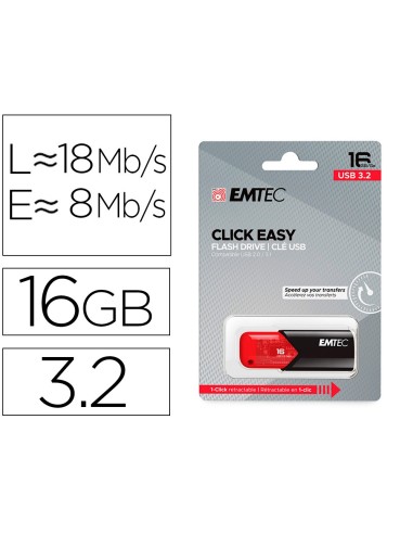 MEMORIA EMTEC USB 3.2 CLICK EASY 16GB RJ.