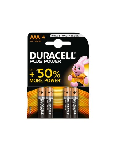 PILAS DURACELL ALCALINA PLUS AAA BLISTER C/4 PILAS