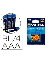 PILA VARTA ALCALINA LONGLIFE POWER AAA TIPO LR-03 4 UD.