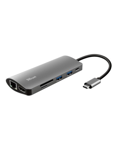 ADAPTADOR TRUST DALYX 7 1 MULTI USB-C/HDMI/2X USB-A/NETWORK/MICRO/MI