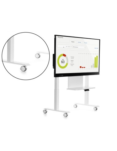 SOPORTE MOVIL ROCADA MONITOR INTERACT. 65" 86" EST.ACERO RUEDA FRENO