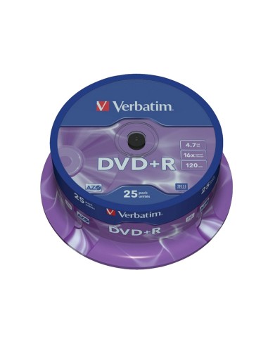 DVD+R VERBATIM 4.7GB VEL. 16X 120 MIN 25 UD.
