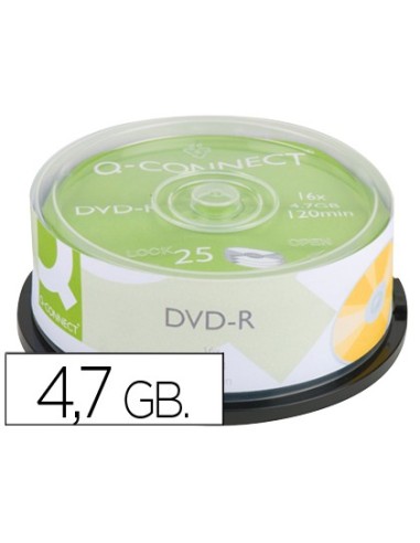 DVD-R Q-CON. CAP. 4,7GB DUR.120MIN VEL. 16X 25 UD.