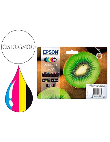 C13T02G74010 CARTUCHO EPSON XP-6000/XP-6005 202 XL MULTIPACK 550 PG.