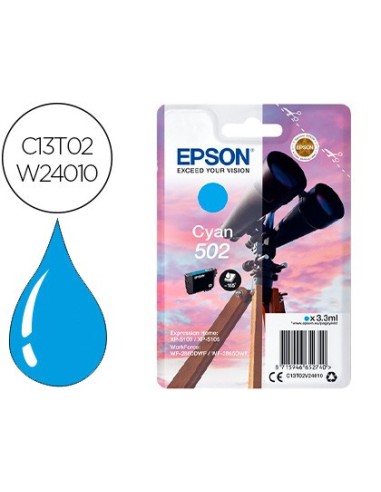 C13T02W24010 CARTUCHO EPSON XP-5100/XP-5105 502 XL CIAN 470 PG.