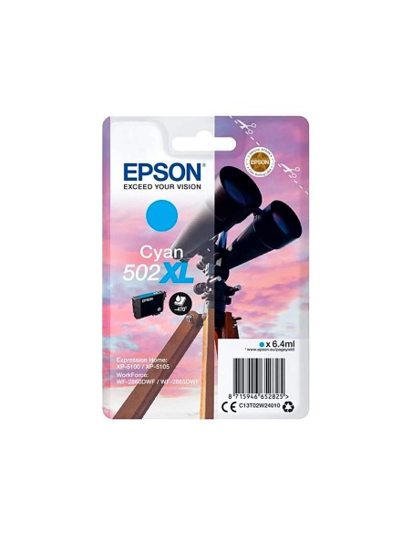 C13T02W24010 CARTUCHO EPSON XP-5100/XP-5105 502 XL CIAN 470 PG.