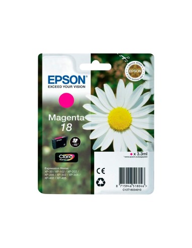 C13T18034010 CARTUCHO EPSON XP102/XP205 T1803 MAG. 180 PG.