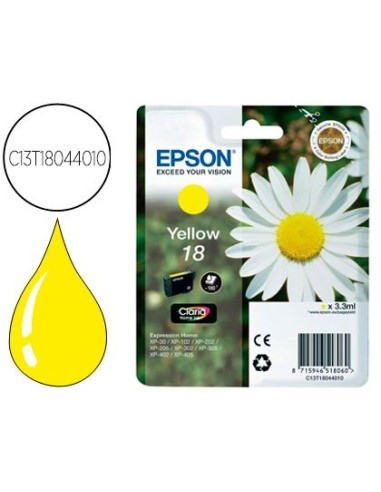 C13T18044010 CARTUCHO EPSON XP-102/XP205 T1804 AM. 180 PG.