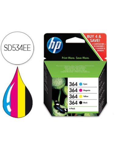 SD534EE CARTUCHO HP Nº 364 MULTIPACK 300 PG.