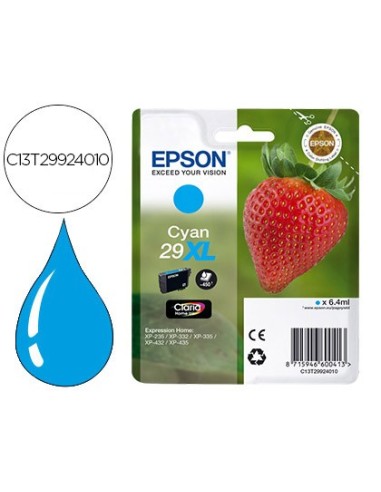 C13T29924010 CARTUCHO EPSON XP-435/330 29XL CIAN 450 PG.