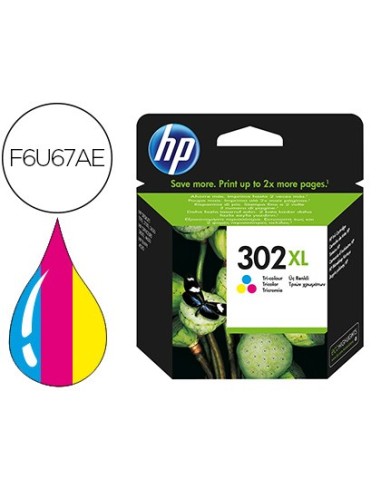 F6U67AE CARTUCHO HP Nº 302XL TRICOLOR 330 PG.