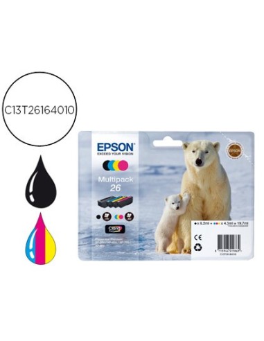 C13T26164010 CARTUCHO EPSON 600/605/700/800 26XP MULTIPACK 300PG.