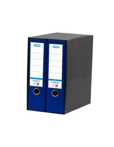 MODULO 2 ARCHIVADORES PALANCA ELBA A4 PP RADO LOMO 80MM AZ.