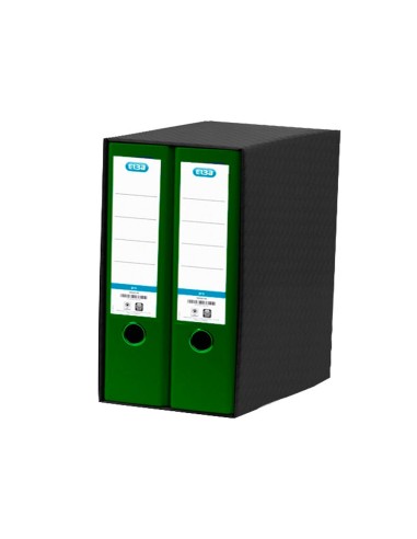 MODULO 2 ARCHIVADORES PALANCA ELBA A4 PP RADO LOMO 80MM VE.