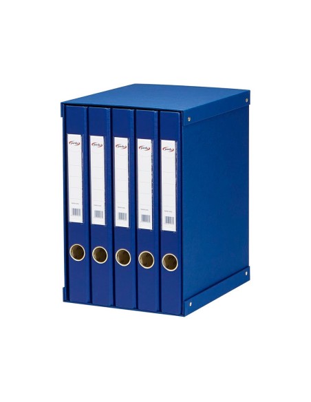 MODULO 5 ARCHIVADORES PALANCA PARDO FL FORRADO RADO LOMO 25MM AZ..