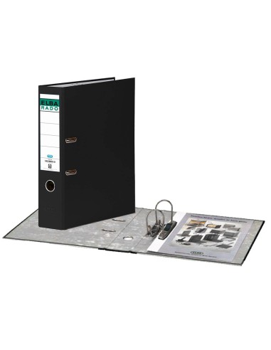 ARCHIVADOR PALANCA ELBA CHIC CARTON FORRADO PVC RADO A4 L.80MM NG.