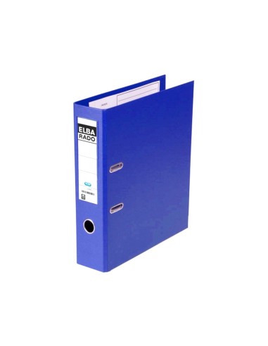 ARCHIVADOR PALANCA ELBA CHIC CARTON FORRADO PVC RADO FL. L.80MM AZ.
