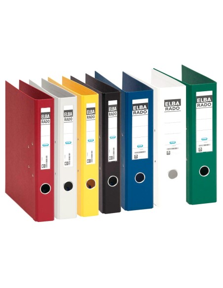 ARCHIVADOR PALANCA ELBA CHIC CARTON FORRADO PVC RADO FL. L.80MM AZ.