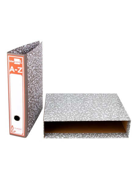 CAJA ARCH.PAL.CARTON DIN A4 JASPEADO GRIS