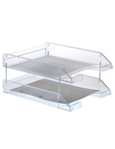 BANDEJA SOBREMESA ARCHIVO 2000 PLASTICO TPTE. CRISTAL 340X260X60 MM