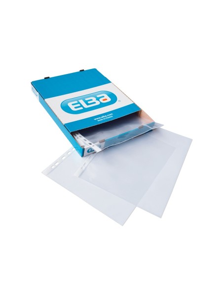 FUNDA MULTITALADRO ELBA STANDARD DIN A4 70MC CRISTAL CAJA 100 UD.