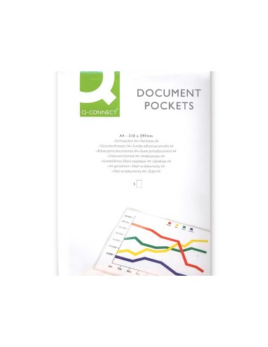 FUNDA AUTOADH. Q-CON.TAMAÑO A-4 210X297MM PACK 5 UDS.