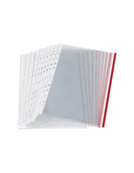 FUNDA MULTITALADRO Q-CON.DIN A4 70MC PP CRISTAL BORDE RJ.BOLSA 10 UDS