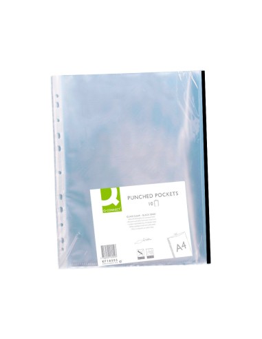 FUNDA MULTITALADRO Q-CON.DIN A4 70MC PP CRISTAL BORDE NG.BOLSA 10UDS