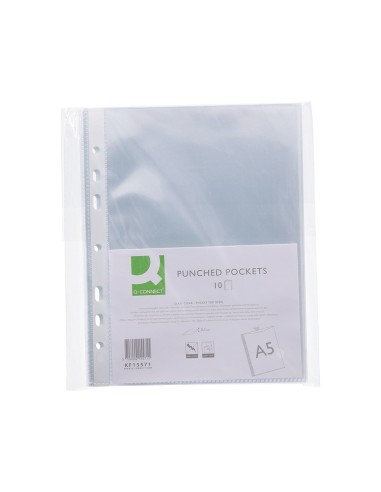 FUNDA MULTITALADRO Q-CON DIN A5 100 MC CRISTAL 6 TALADROS BOLSA DE 9