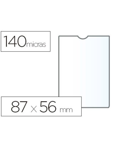 FUNDA PORTADOCUMENTO ESSELTE PLASTICO TPTE.140 MICRAS  87X56 MM