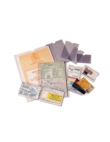 FUNDA PORTADOCUMENTO ESSELTE PLASTICO TPTE.140 MICRAS  87X56 MM