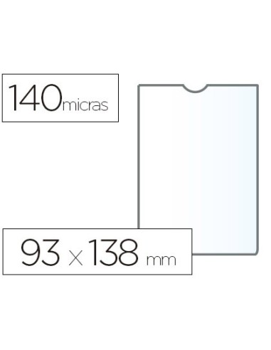 FUNDA PORTADOCUMENTO ESSELTE PLASTICO TPTE.Q40 MICRAS  93X138 MM