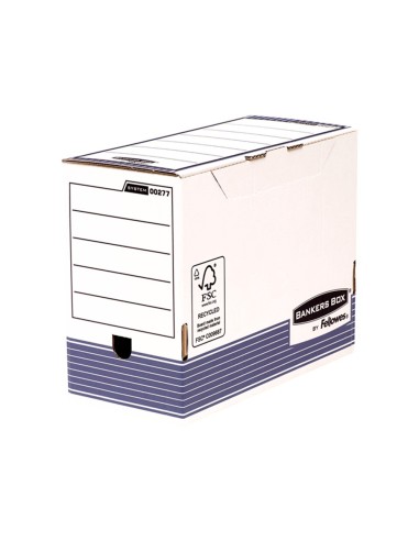 CAJA ARCHIVO DEFINITIVO FELLOWES A4 CARTON RECICL 100% 150MM AUTO AZ.