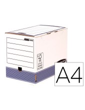 CAJA ARCHIVO DEFINITIVO FELLOWES A4 CARTON RECIC 100%  200MM AUTO AZ.