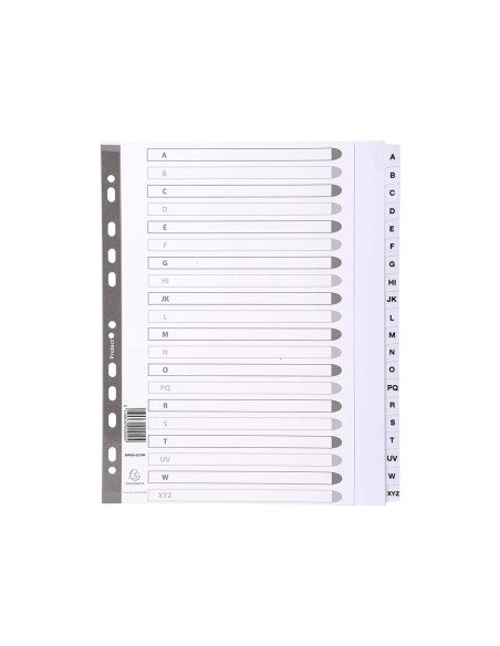 SEPARADOR EXACOMPTA CARTULINA BL A-Z 20 SEP A4 11TAL.