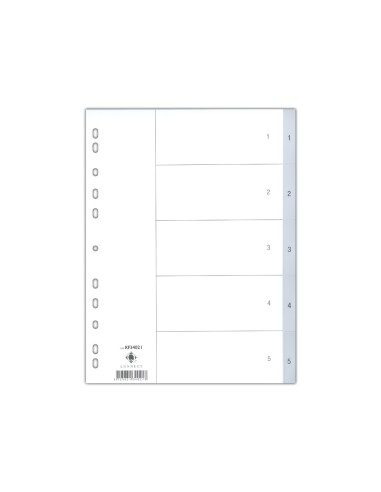 SEP.NUMERICO Q-CON.PLASTICO 1-5 JUEGO 5 SEP.DIN A4 MULTITAL.**168907