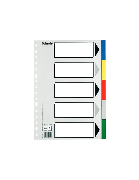 SEPARADOR ESSELTE PLASTICO JUEGO 5 SEPARADORES A4 5 COL.MULTITALADRO SEPARADOR ESSELTE PLASTICO JUEGO 5 SEPARADORES A4 5 COL.MULTITALADRO