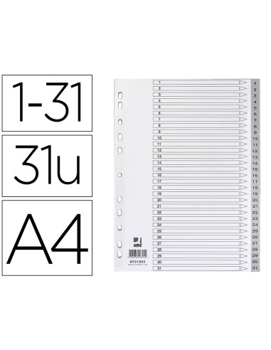 SEP.NUMERICO Q-CON.PLASTICO 1-31 JUEGO 31 SEP.A4 MULTITALADRO