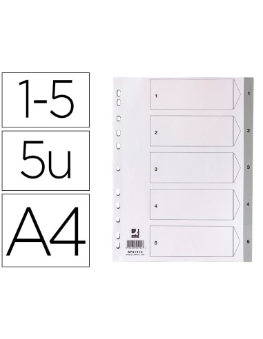 SEP.NUMERICO Q-CON.PLASTICO 1-5 JUEGO 5 SEP.A4 MULTITALADRO