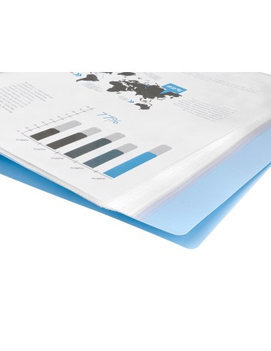 CARPETA ESCAPARATE 20 FUNDAS PP.A4 CELESTE OPACO