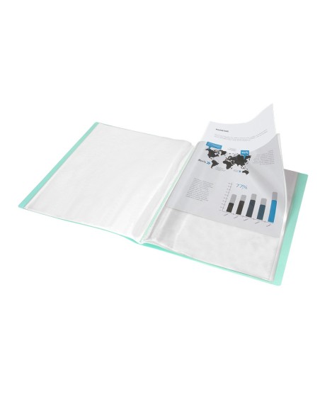 CARPETA ESCAPARATE 20 FUNDAS PP.A4 VE.MANZANA OPACO