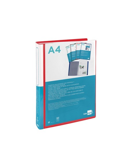 CARPETA PERSONALIZA 20 FUNDAS PP. A4 RJ. TRANS.PORTADA LOMO