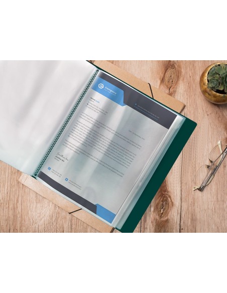 CARPETA PERSONALIZA 40 FUNDAS PP. A4 VE. TRANS.PORTADA LOMO